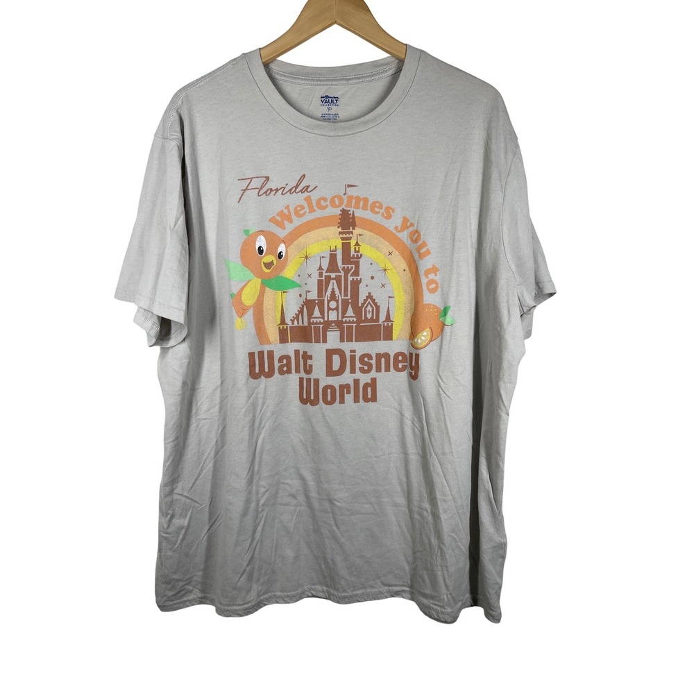 Disney World Vault Collection 50th Anniversary Orange Bird Grey Shirt Mens XL